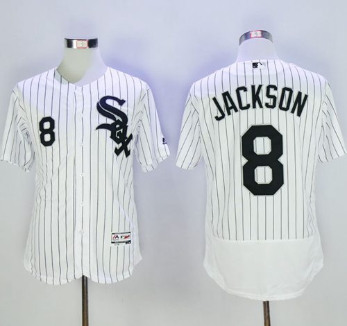 White Sox #8 Bo Jackson White(Black Strip) Flexbase Authentic Collection Stitched MLB Jersey - Click Image to Close